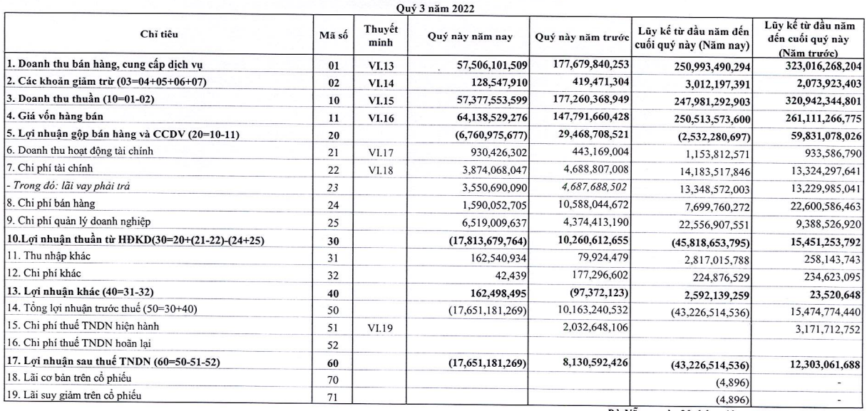  Y tế Danameco DNM tiếp tục lỗ thêm 18 tỷ đồng trong quý 3