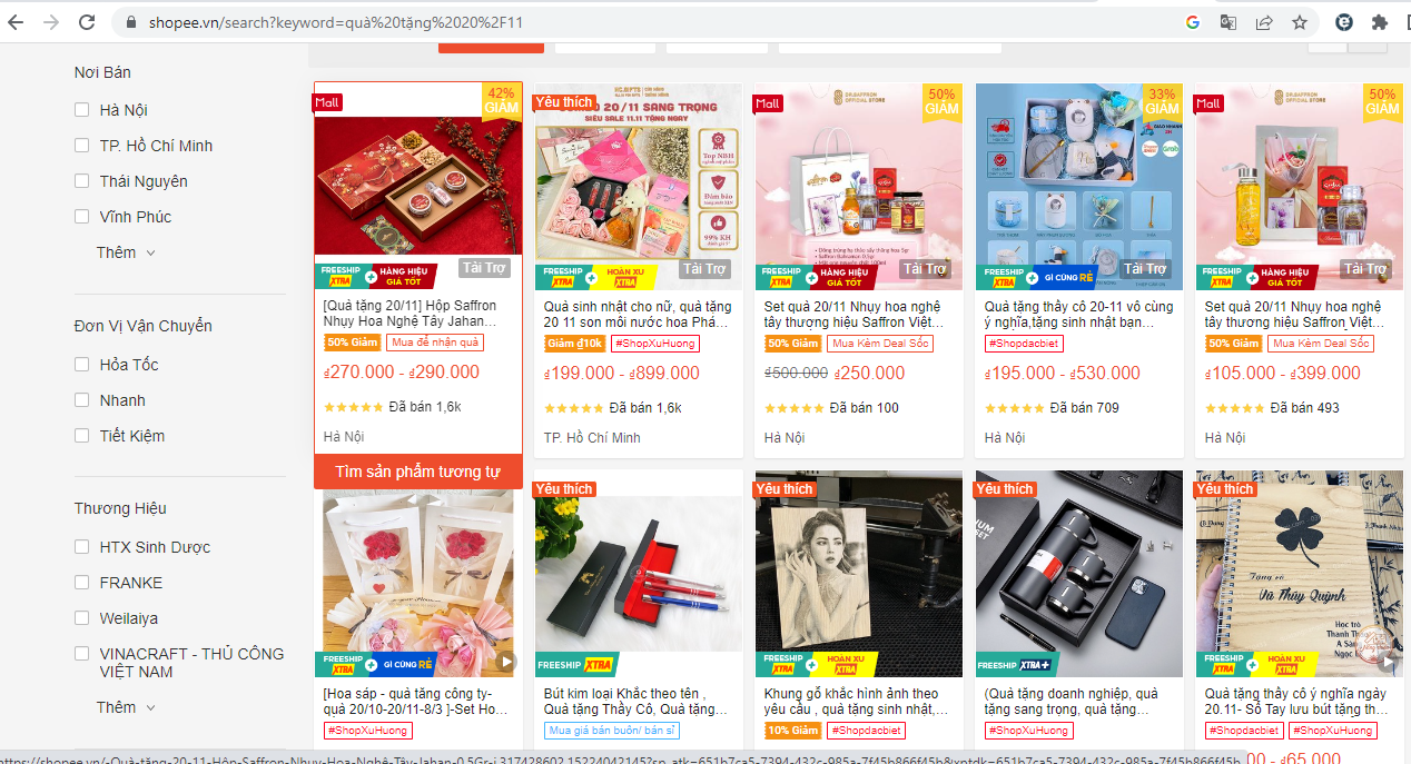 Thị trường quà tặng 2011