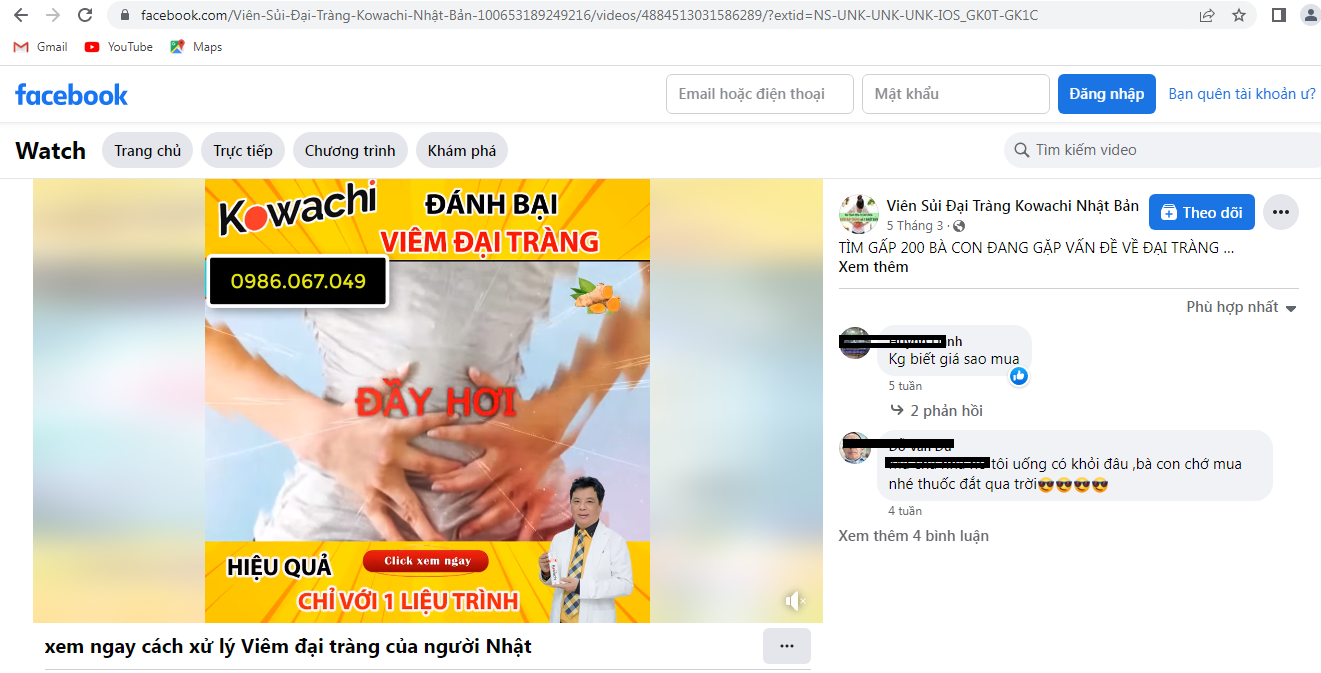 Thực phẩm BVSK Viên sủi KOWACHI đang được quảng cáo gây hiểu nhầm như thuốc chữa bệnh