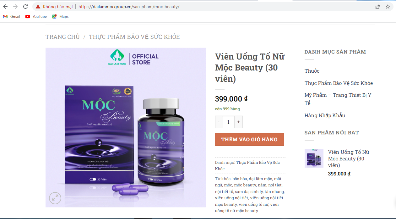 Quảng cáo khi chưa được xác nhận trước nội dung Công ty Đại Lâm Mộc bị xử phạt 45 triệu đồng