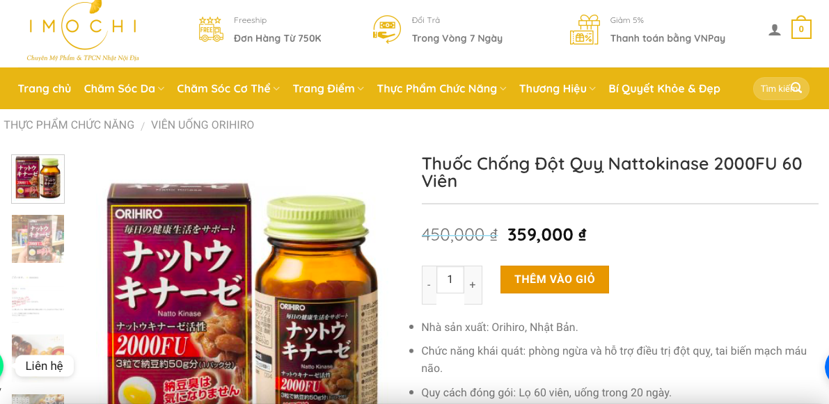 Viên uống Orihiro Nattokinase capsules quảng cáo như thuốc chữa bệnh