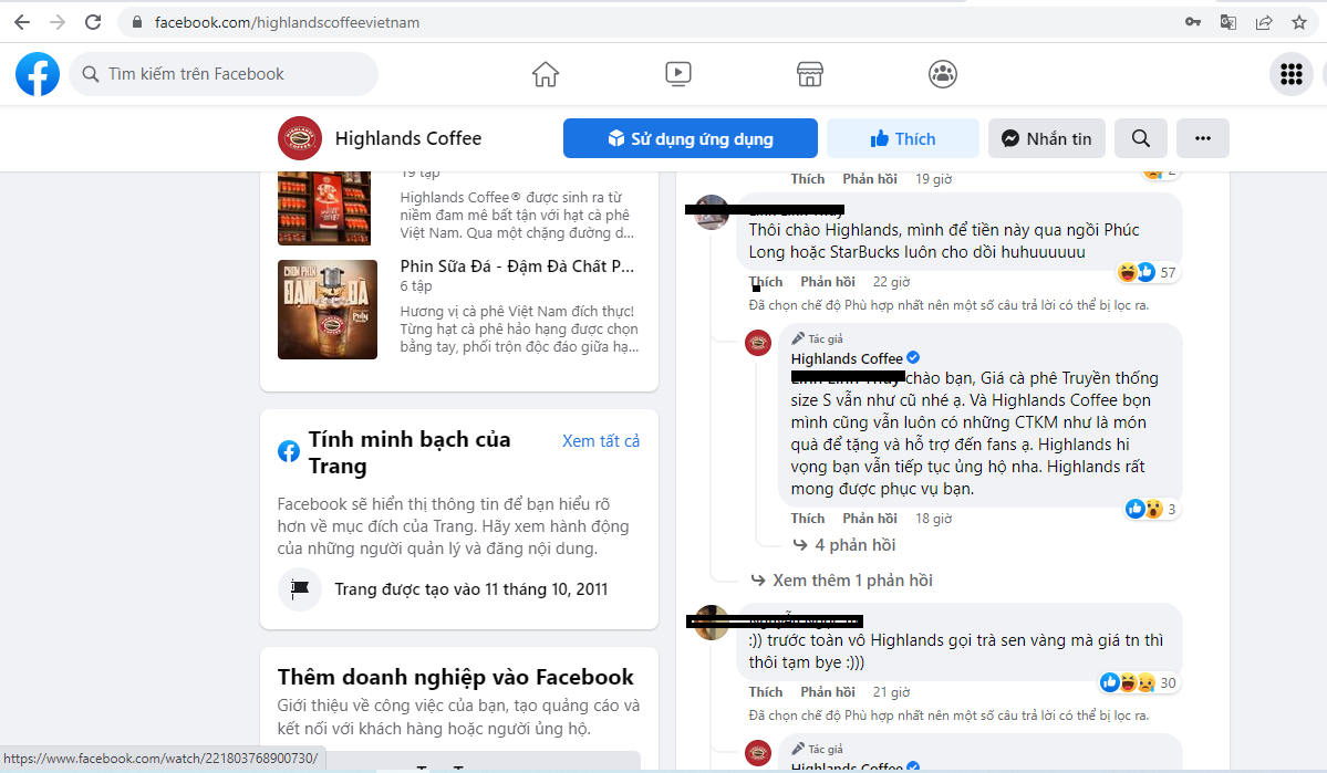 Highlands Coffee quyết tăng giá đồ uống