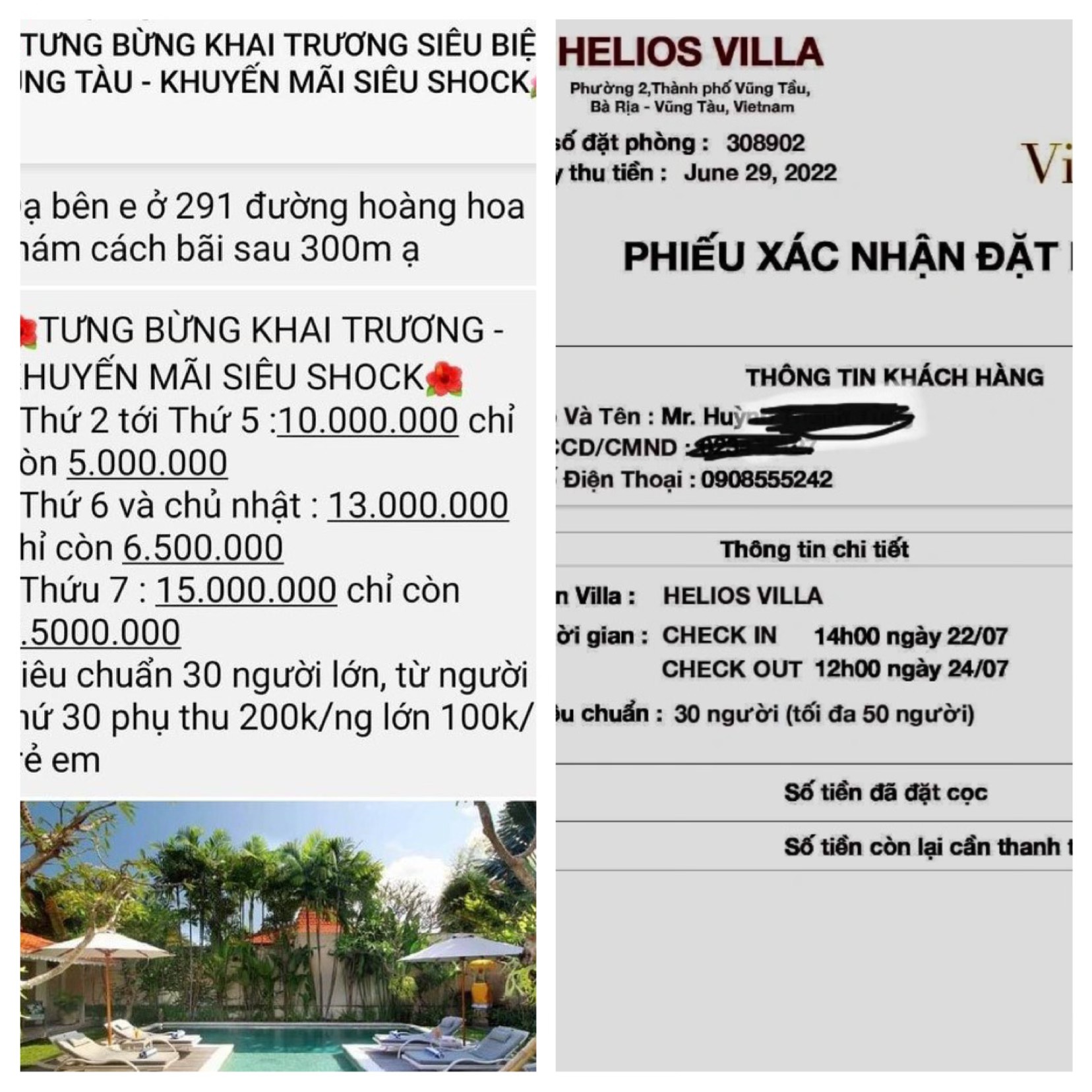 Bà Rịa Vũng Tàu Công an vào cuộc điều tra vụ hàng trăm người bị lừa khi đặt cọc thuê Helios Villa