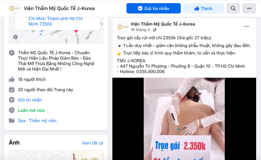 Thẩm mỹ Quốc tế JKOREA bị đình chỉ hoạt động vì khám chữa bệnh không phép