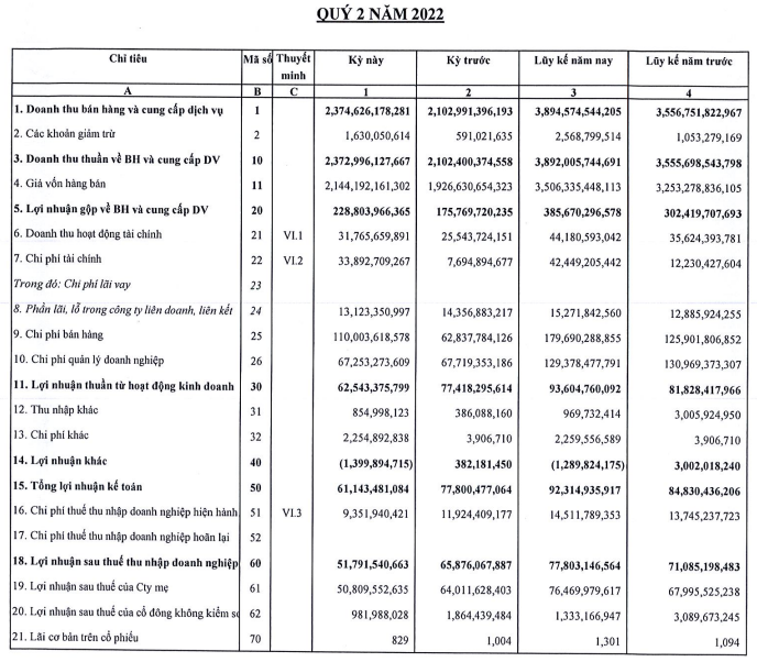 Chi phí bán hàng tăng mạnh lợi nhuận quý 2 May Việt Tiến VGG chỉ còn 51 tỷ đồng