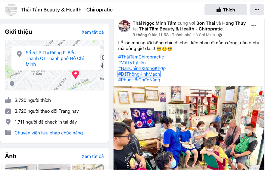 Cơ sở xoa bóp Thái Tâm bị xử phạt đình chỉ hoạt động vì khám chữa bệnh không phép