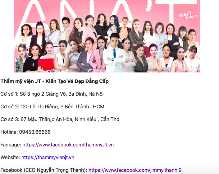 Cơ sở thẩm mỹ Jimmy Thành JT kinh doanh hàng hóa không rõ nguồn gốc