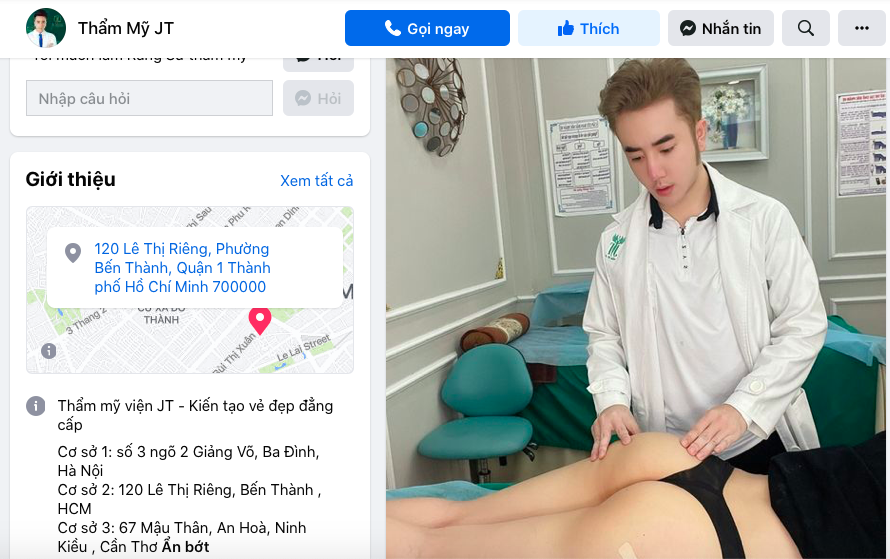 Cơ sở thẩm mỹ Jimmy Thành JT kinh doanh hàng hóa không rõ nguồn gốc