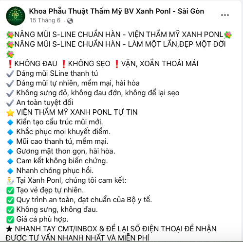 Thanh tra Sở Y tế phối hợp với Công an TPHCM kiểm tra Viện thẩm mỹ Xanh Ponl