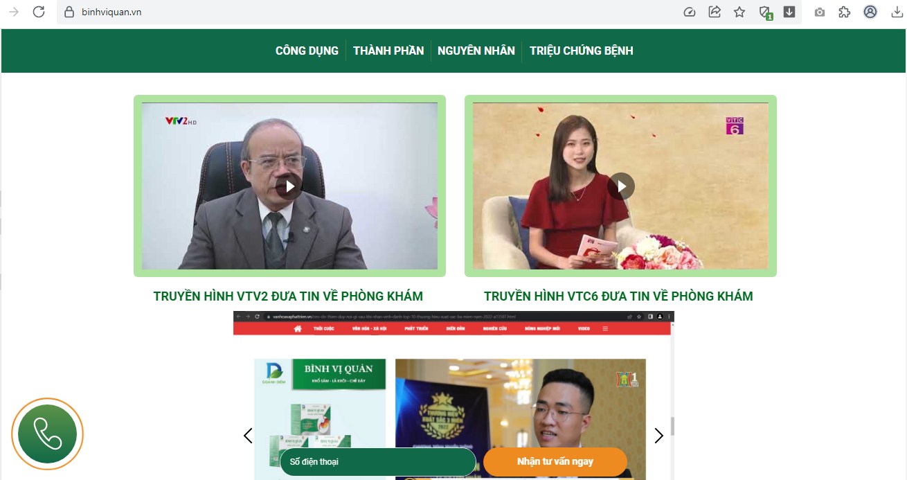 TPBVSK Bình Vị Quản quảng cáo sai sự thật lừa dối NTD về công dụng 