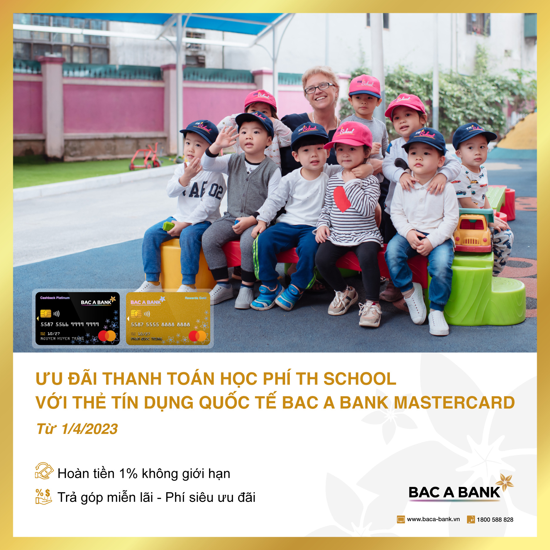 Ưu đãi ngập tràn khi thanh toán học phí bằng thẻ tín dụng quốc tế BAC A BANK MASTERCARD