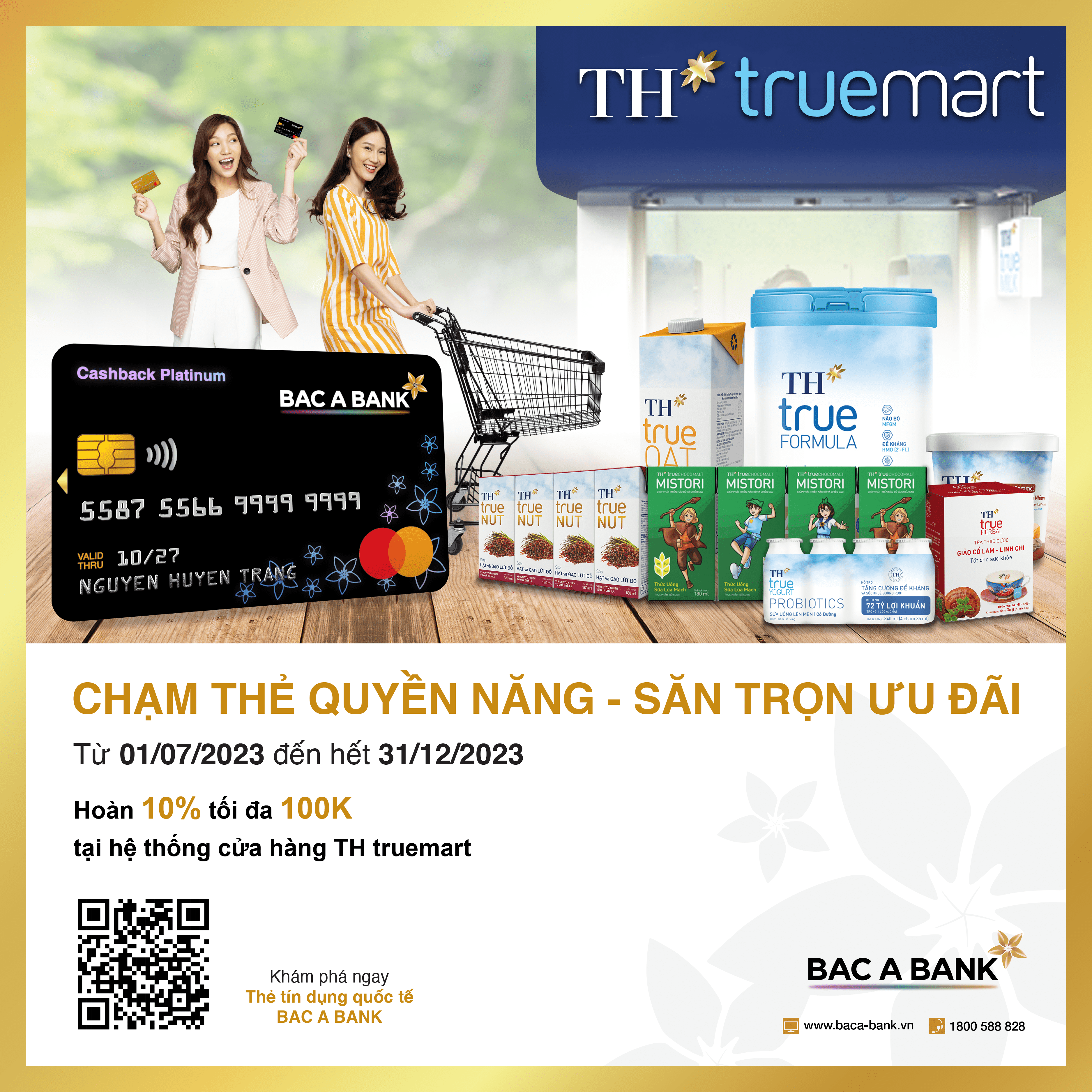 Chủ thẻ tín dụng Bac A Bank nhận ưu đãi đặc quyền tại TH truemart