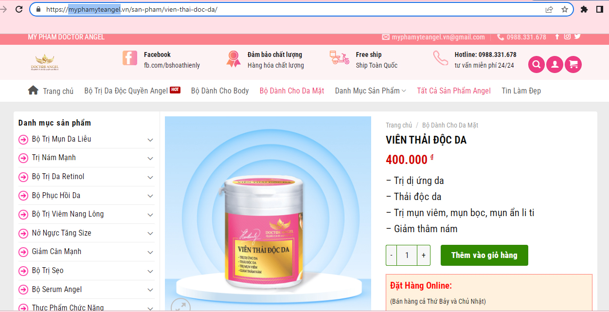 Mỹ phẩm Doctor Angel 'thổi phồng' công dụng như thuốc Cố tình vi phạm