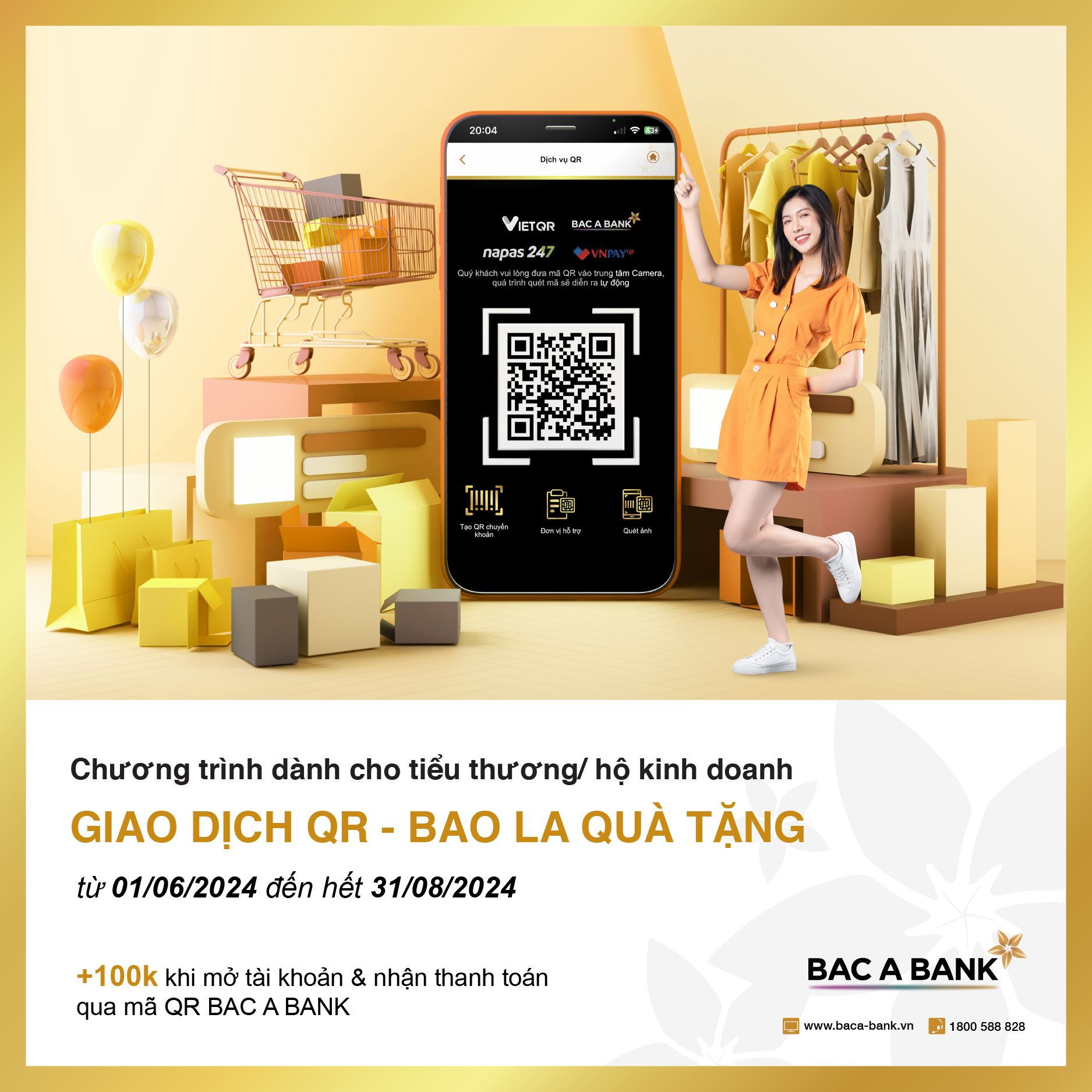 Giao dịch thuận tiện bằng QR Code khách hàng nhận thêm ưu đãi từ BAC A BANK