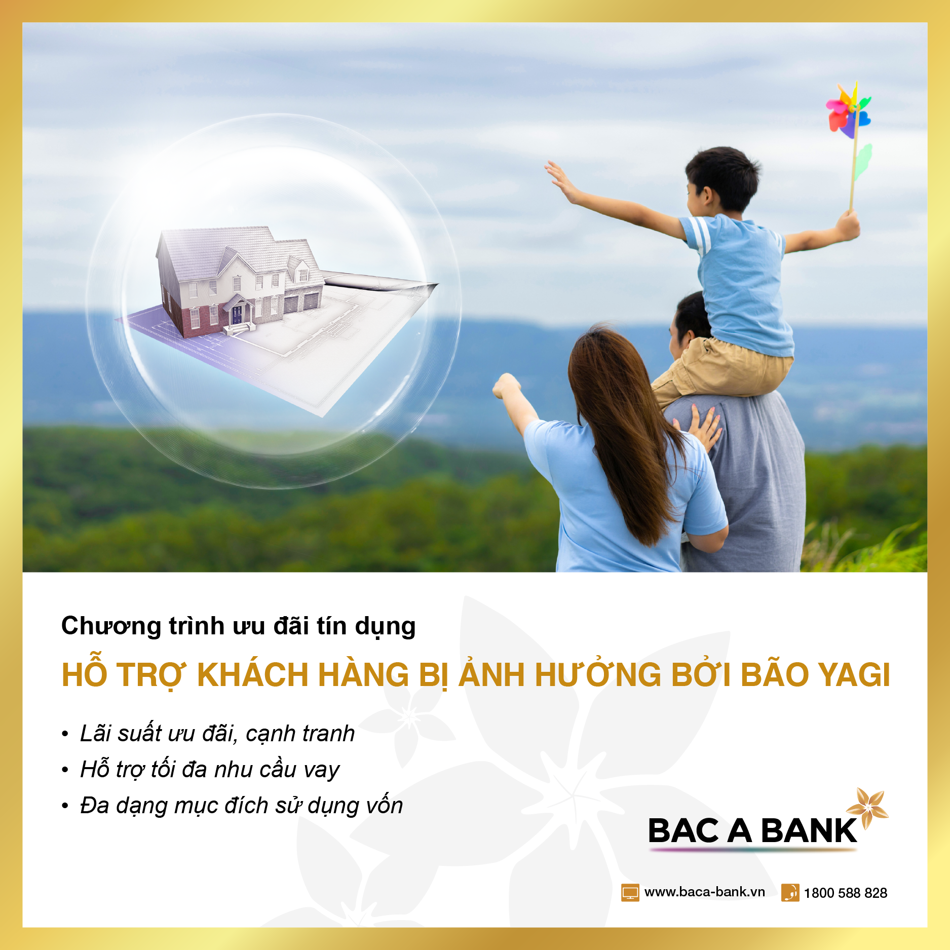 BAC A BANK giảm lãi vay đồng hành cùng khách hàng chịu ảnh hưởng bởi bão YAGI