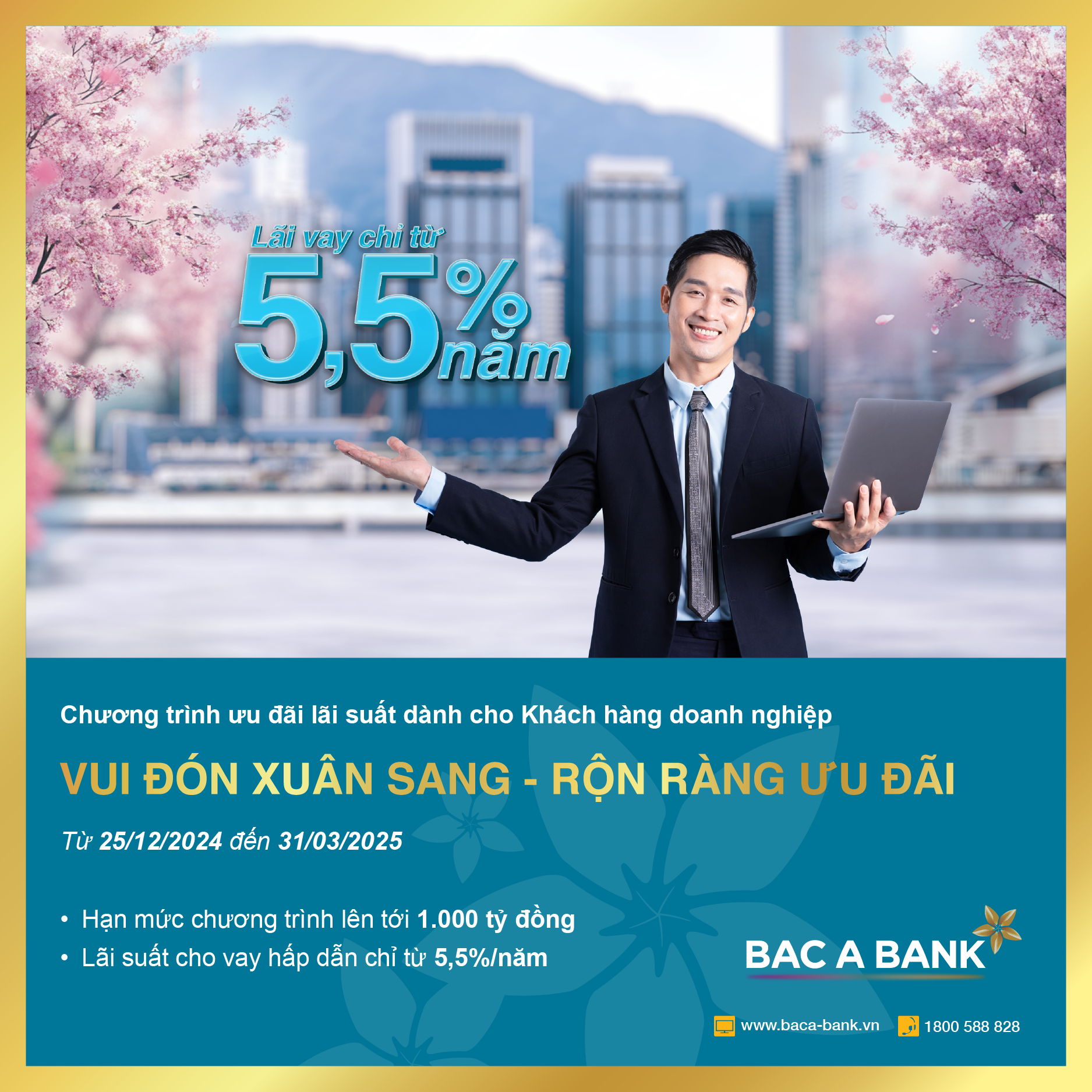 Cùng doanh nghiệp đón Tết BAC A BANK tung ưu đãi lãi suất cực 'hời'