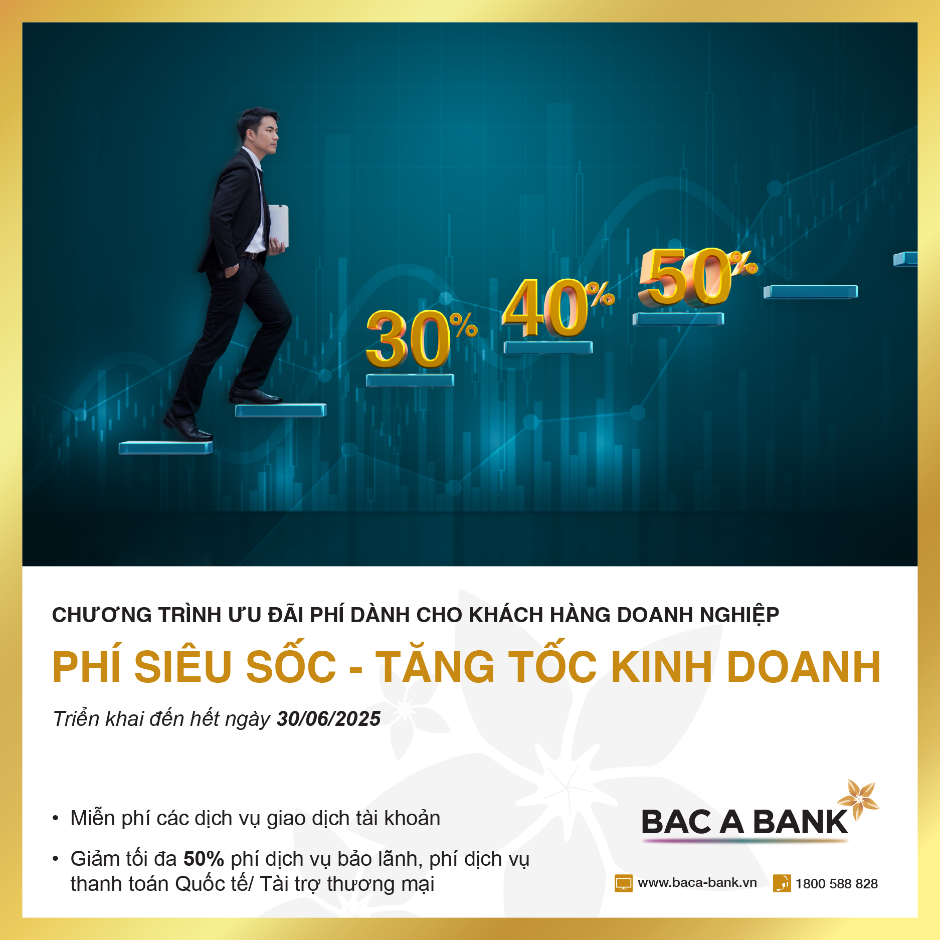 Tăng tốc hoạt động kinh doanh với danh mục phí siêu tốc từ BAC A BANK