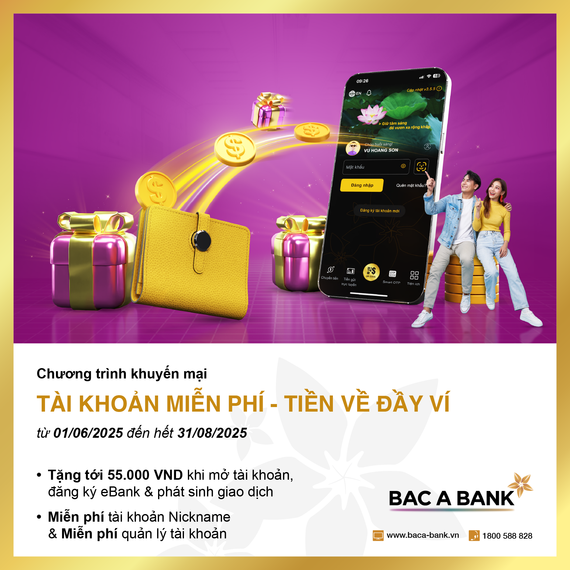 Bùng nổ ưu đãi 6000 quà tặng đặc biệt tri ân chủ tài khoản BAC A BANK