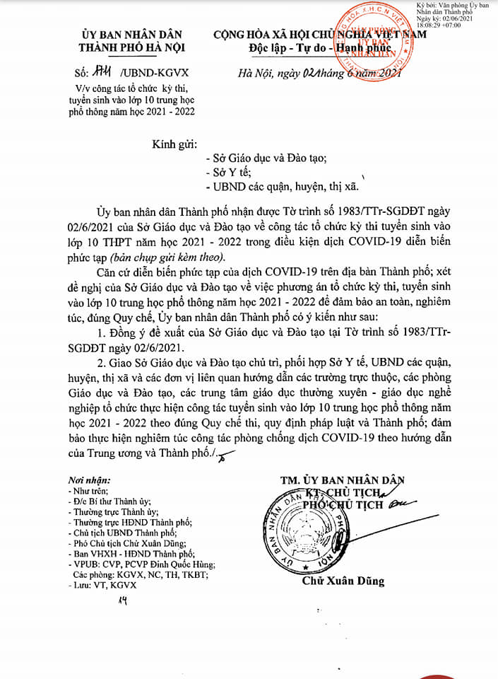Hà Nội Lùi ngày thi giảm thời gian làm bài tuyển sinh vào 10 năm học 20212022
