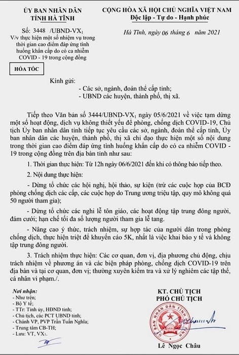 Hà Tĩnh dừng các hội nghị sự kiện nghi lễ tôn giáo từ trưa 66