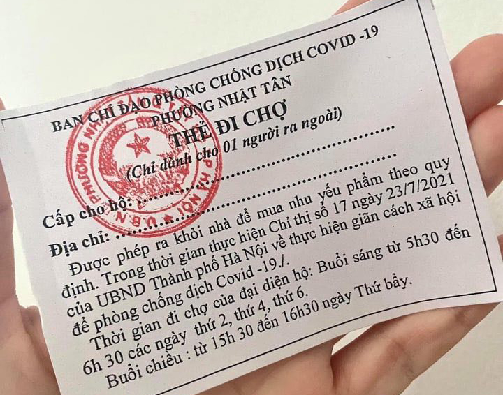 Phiếu đi chợ đã được phát tại một số phường ở Hà Nội
