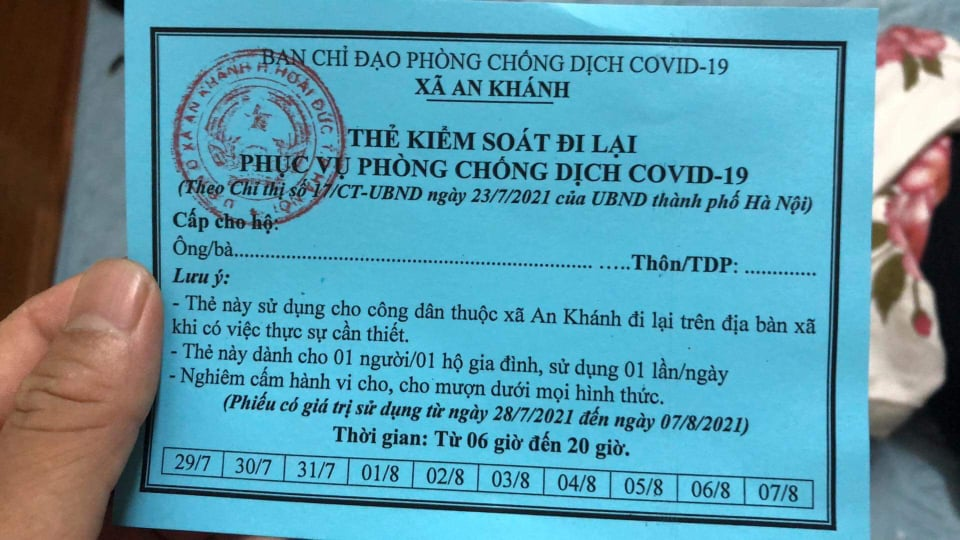 Phiếu đi chợ đã được phát tại một số phường ở Hà Nội