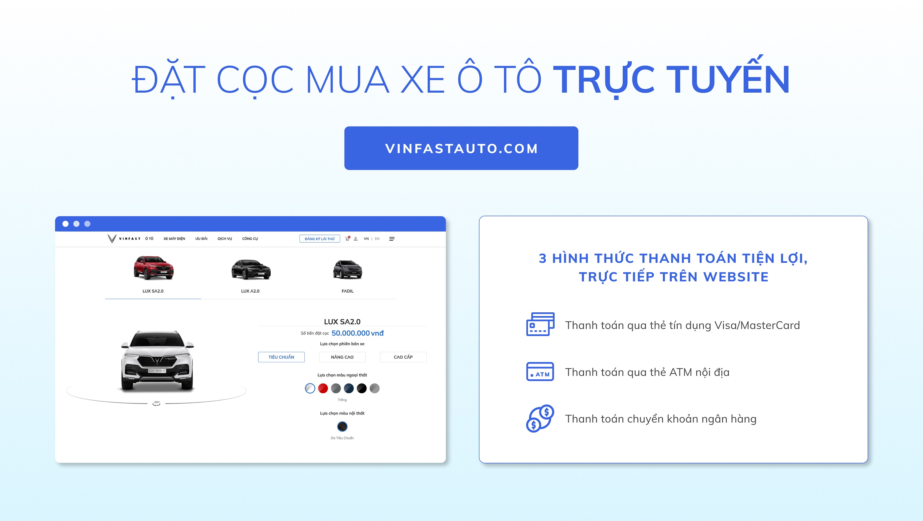 VinFast cung cấp giải pháp mua ô tô trực tuyến đầu tiên tại Việt Nam