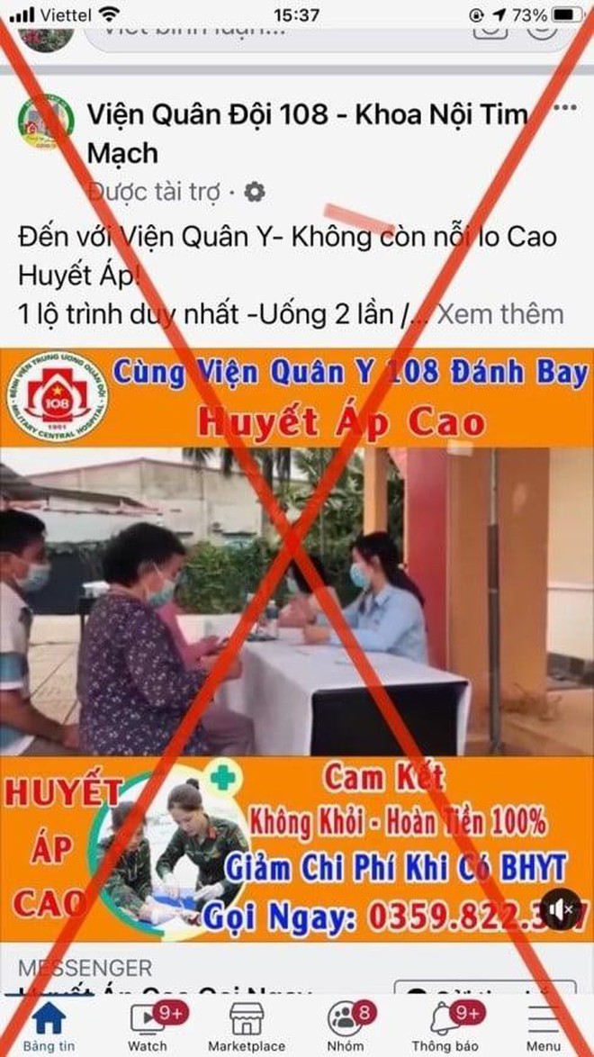 Cảnh giác mạo danh bác sĩ Bệnh viện Trung ương Quân đội 108 bán thuốc trên mạng xã hội