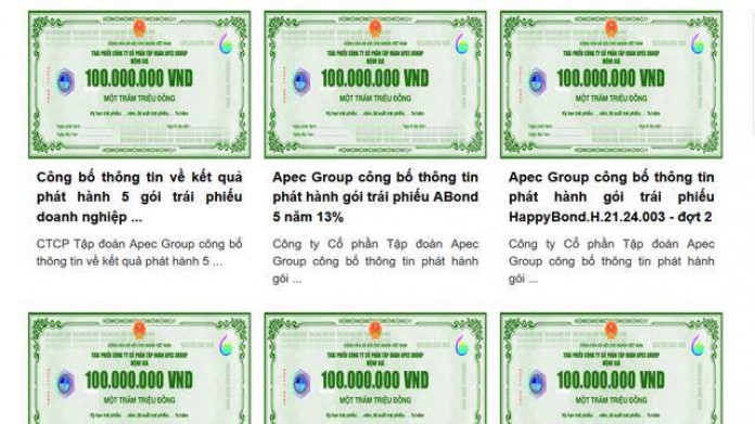 Tập đoàn Apec Group bị phạt 600 triệu đồng vi phạm phát hành trái phiếu