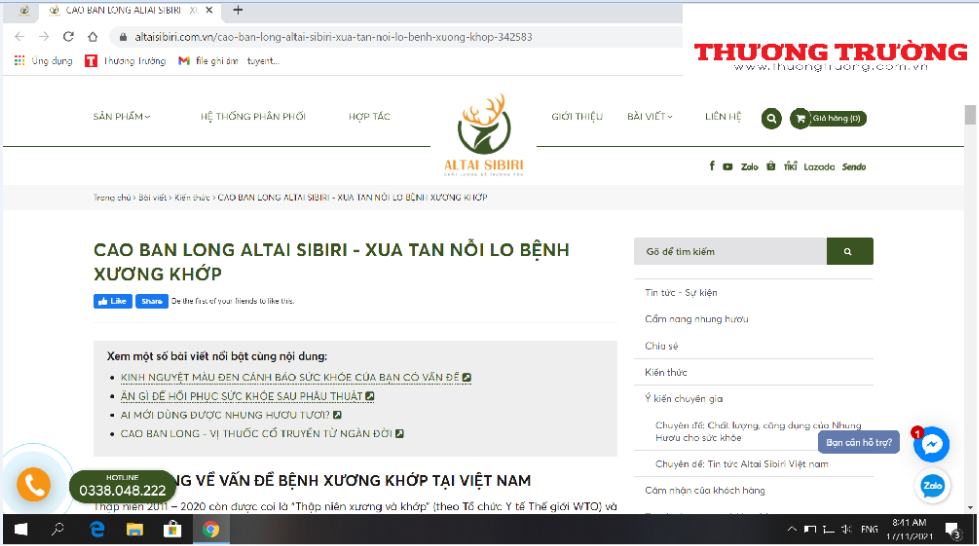 Cục ATTP vào cuộc xác minh sai phạm Cao Ban long Sibiri sau phản ánh của Thương Trường