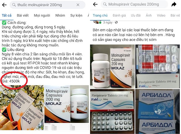 Mua bán tràn lan thuốc điều trị COVID19