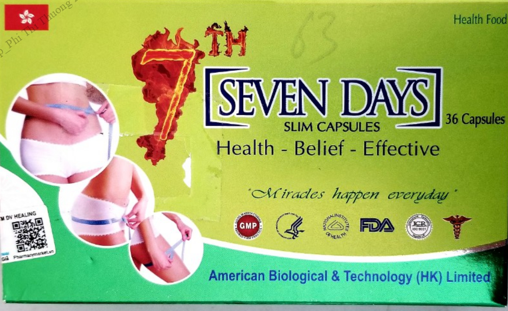 TPBVSK Viên uống giảm cân SEVEN DAYS chứa chất cấm Sibutramine