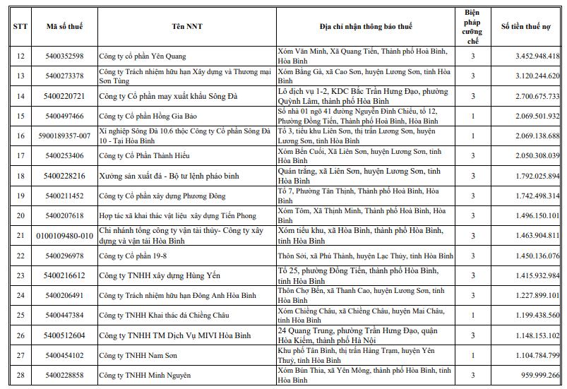 CTCP Đầu tư phát triển đô thị Hoàng Mai nợ thuế hơn 130000 tỷ đồng 